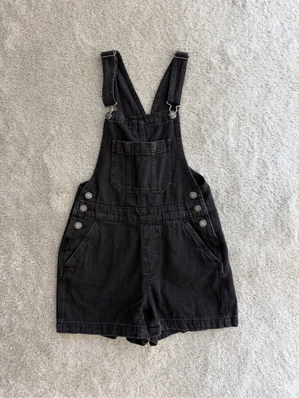 Black Denim Short Overalls - Cotton On